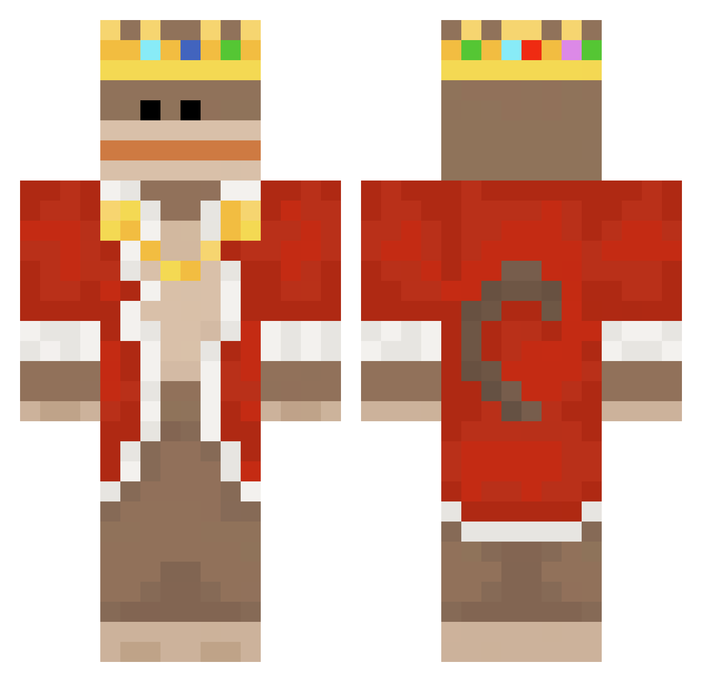 Sir_Vodka Minecraft skin, front and back view