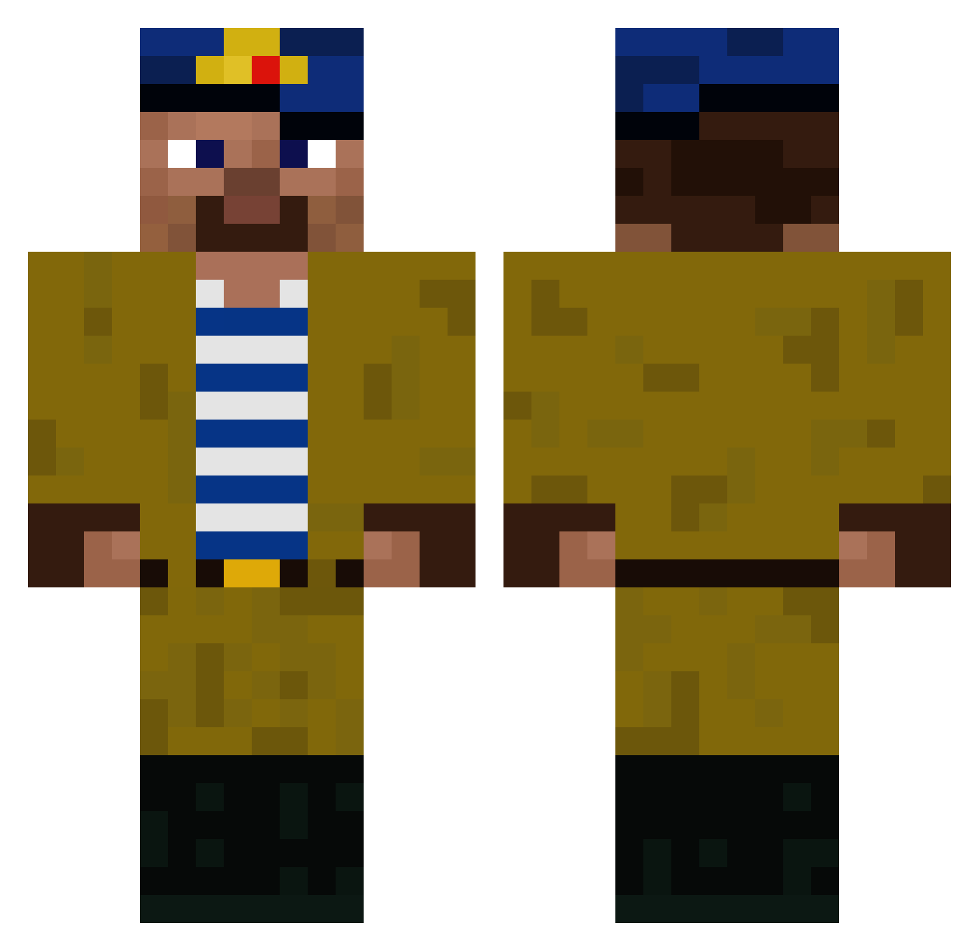 AstoGio Minecraft skin, front and back view