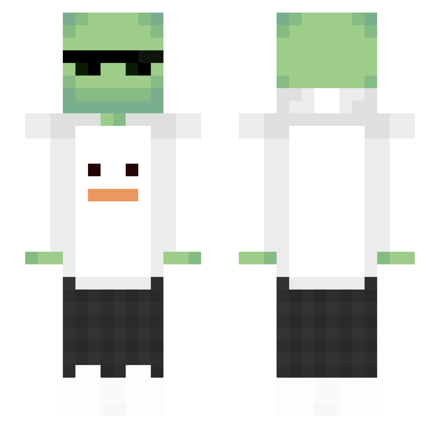 Bramanns Minecraft skin, front and back view