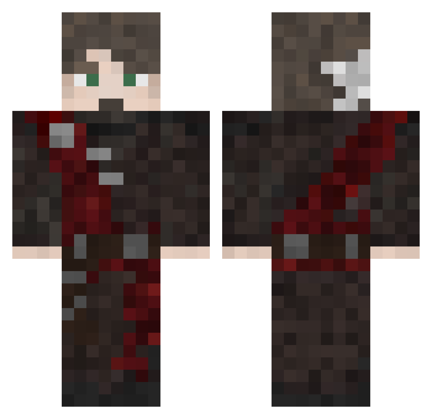 Beldaa Minecraft skin, front and back view