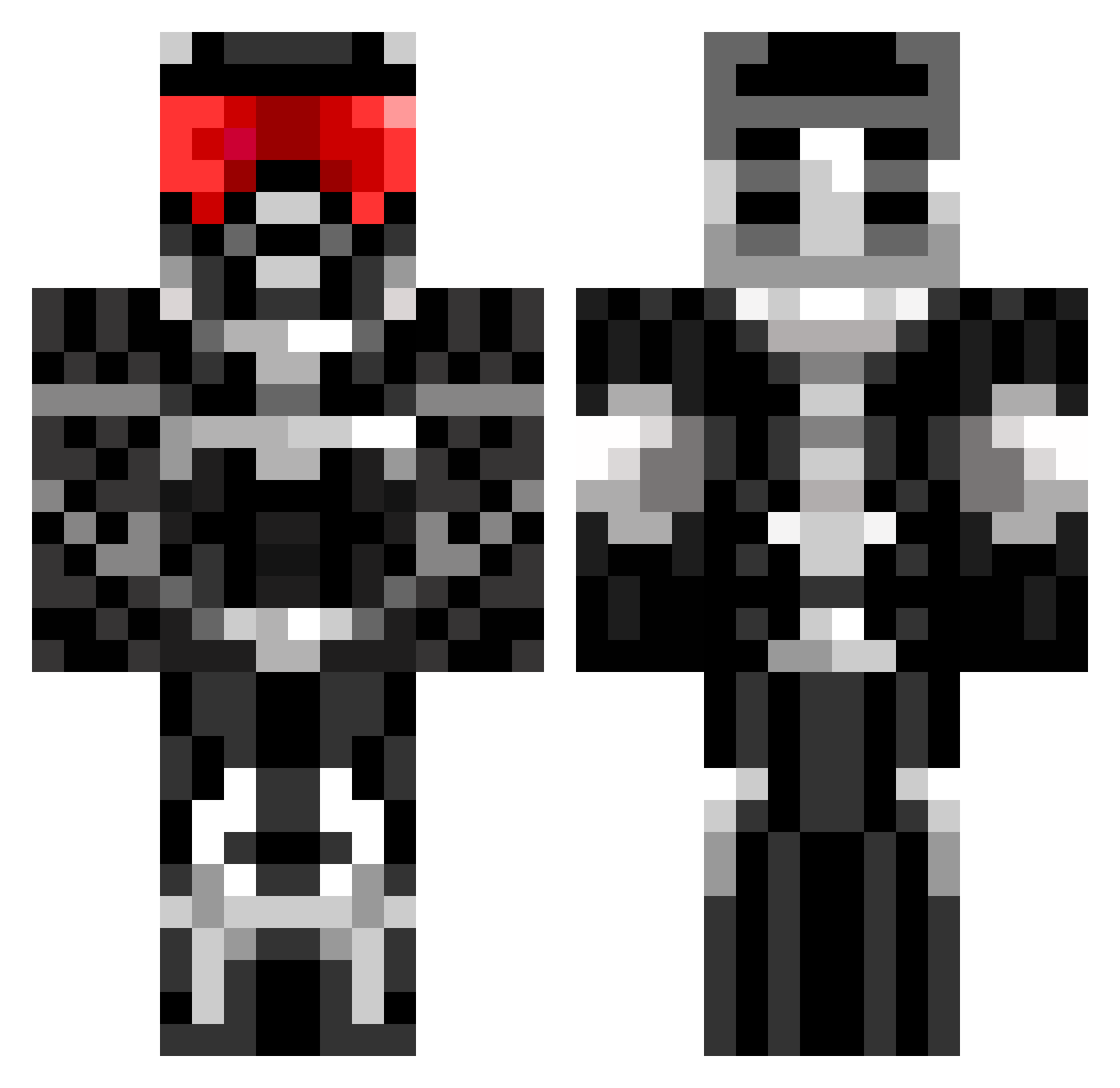 LuxeDH Minecraft skin, front and back view