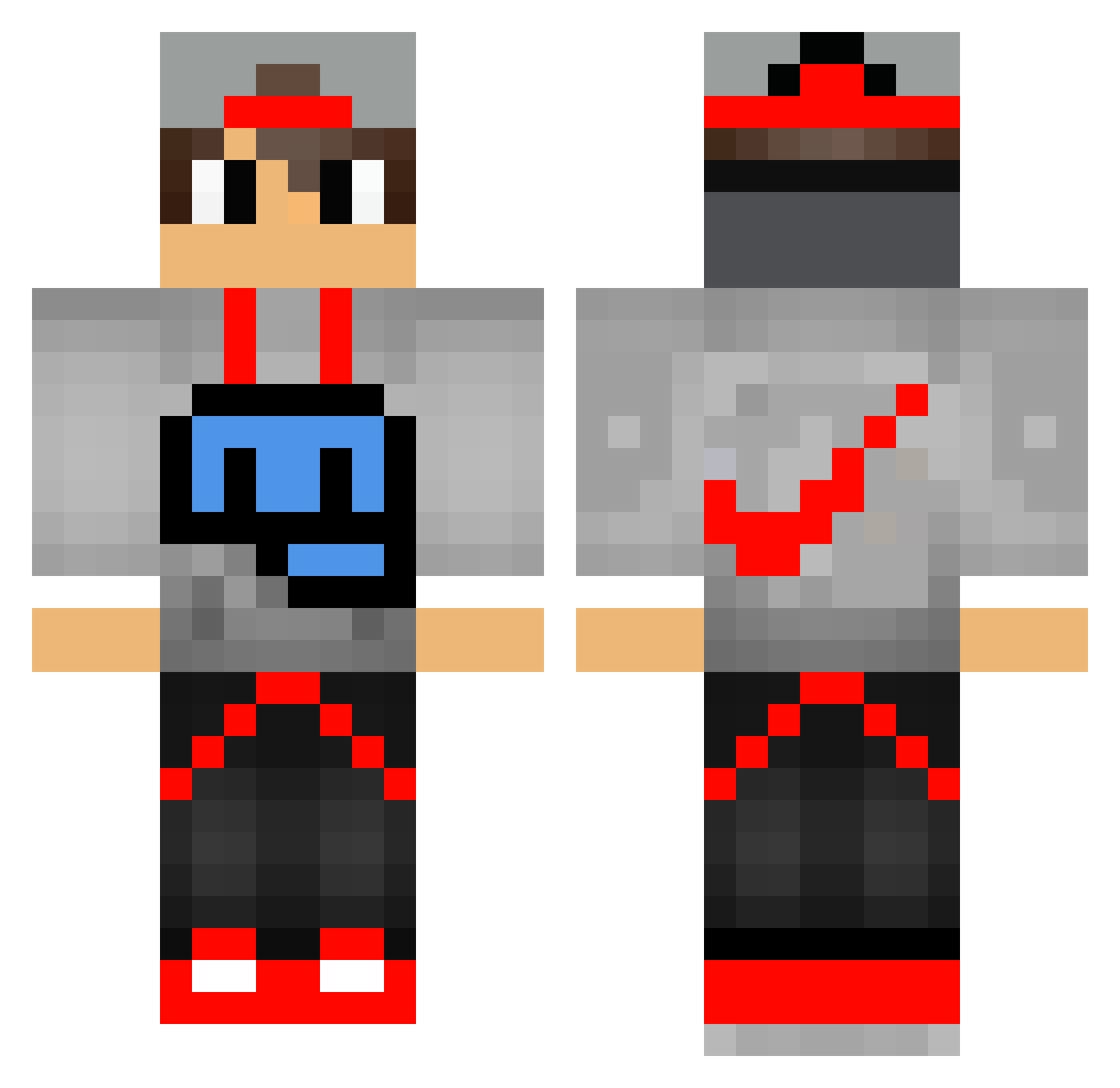 Underpoint Minecraft skin, front and back view