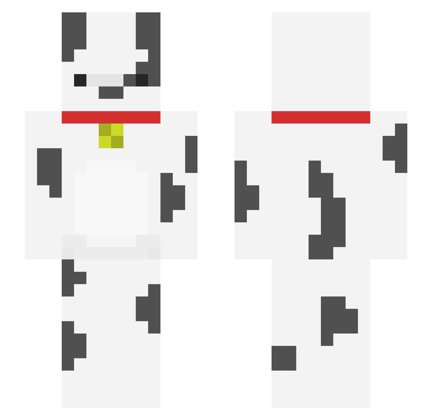 himboified Minecraft skin, front and back view
