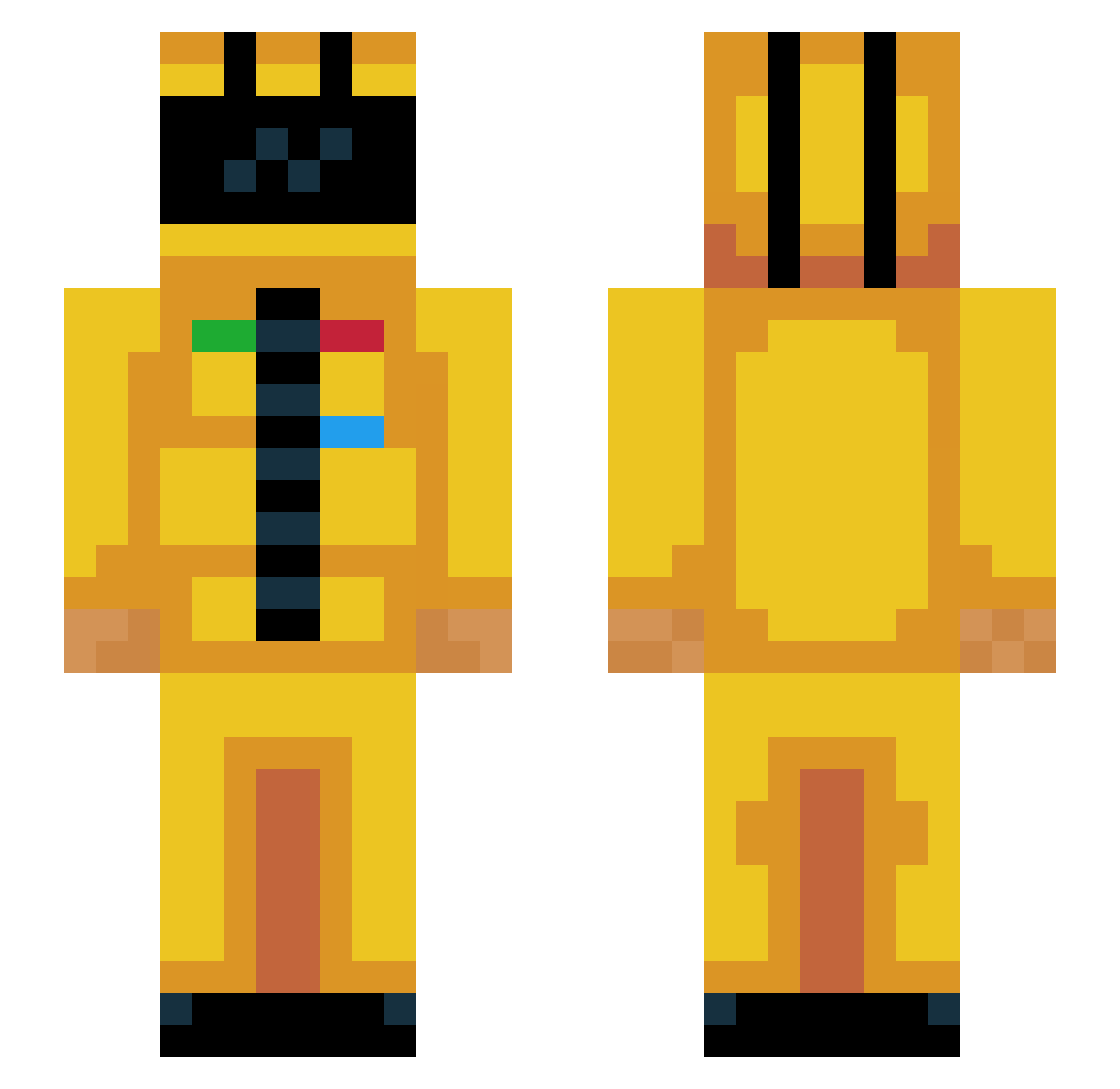 n1re Minecraft skin, front and back view