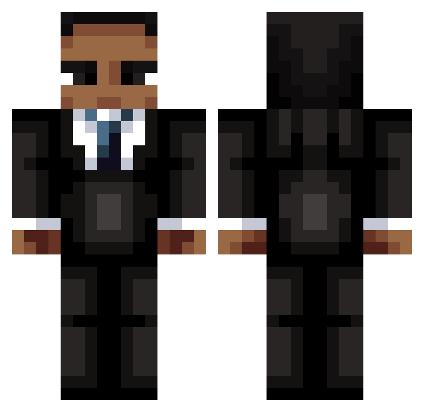 DragonSnowz Minecraft skin, front and back view