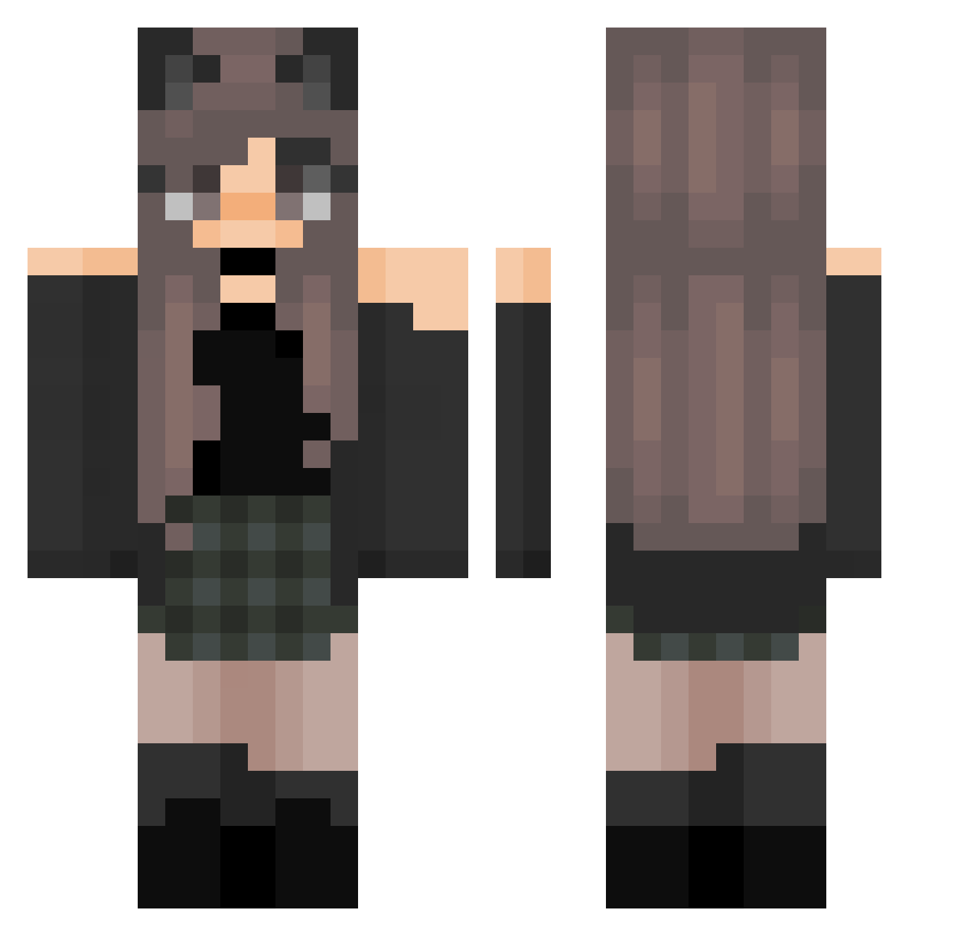 AnnaMilie Minecraft skin, front and back view