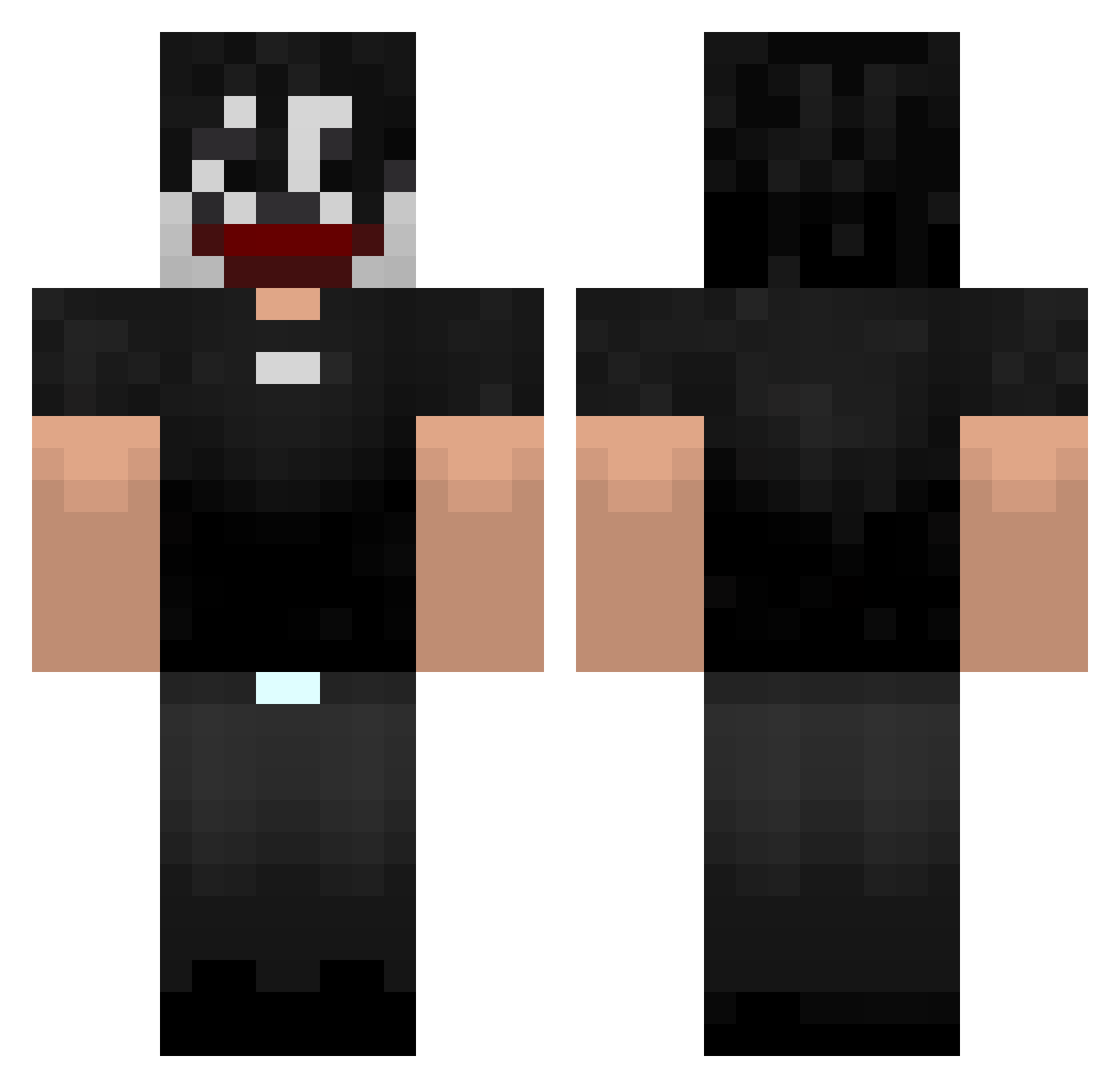 Classifies Minecraft skin, front and back view