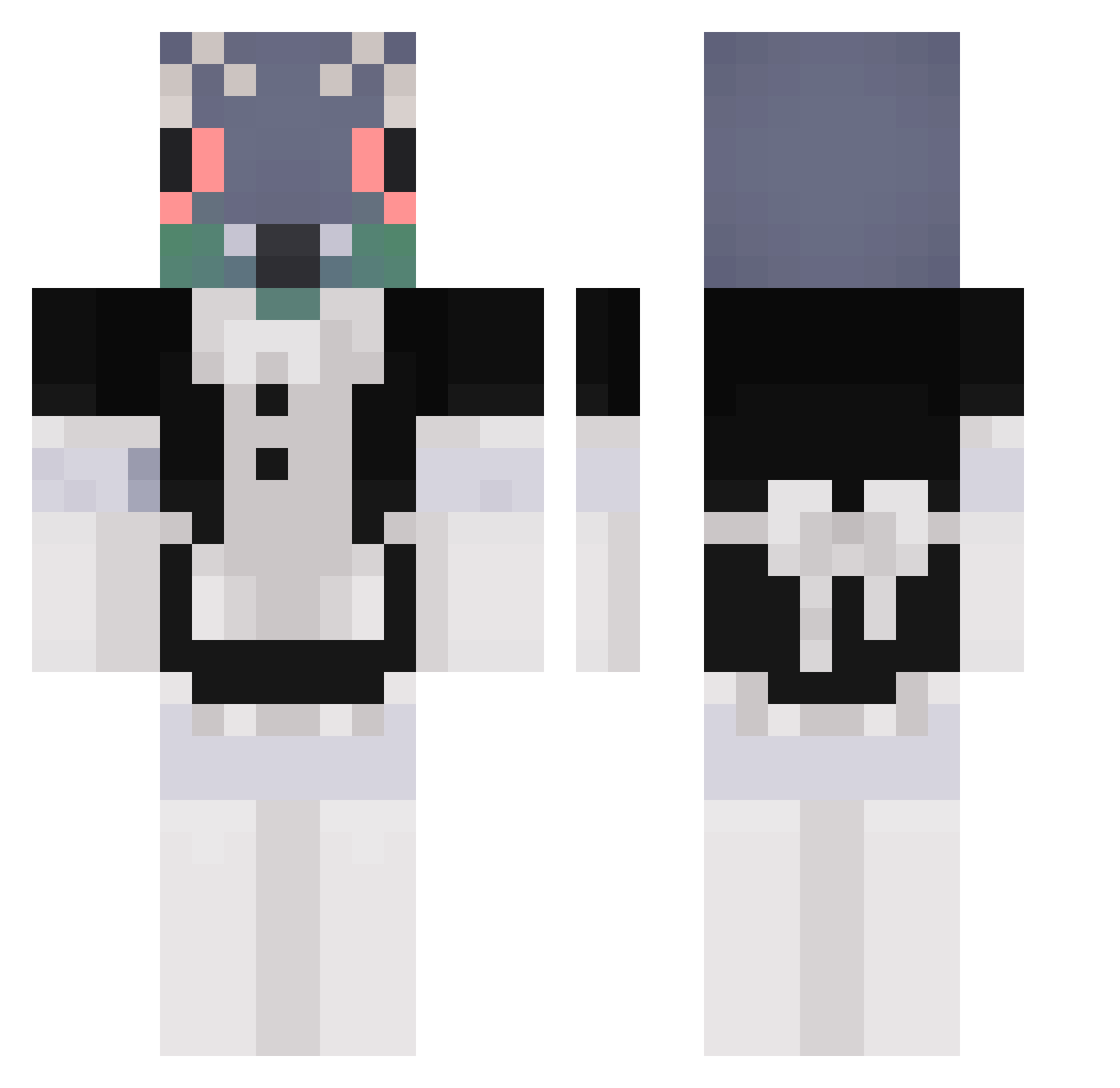 Rei2324 Minecraft skin, front and back view