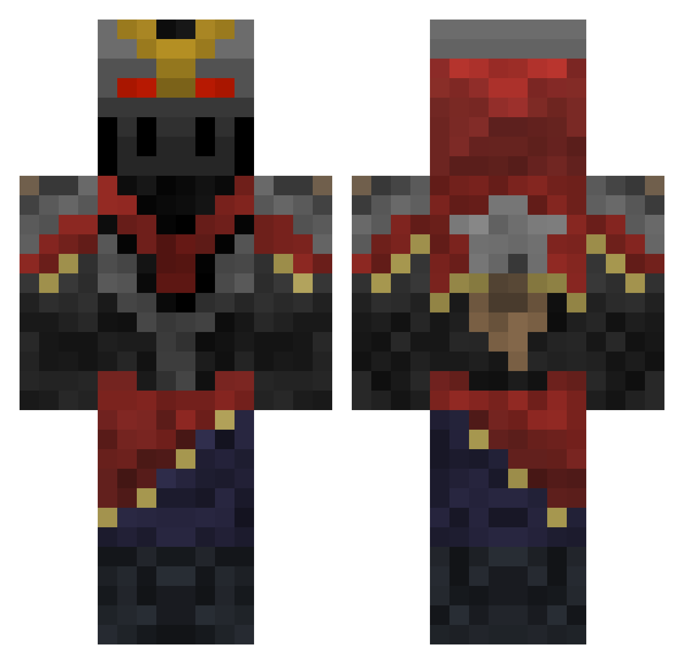 Cryfderr Minecraft skin, front and back view