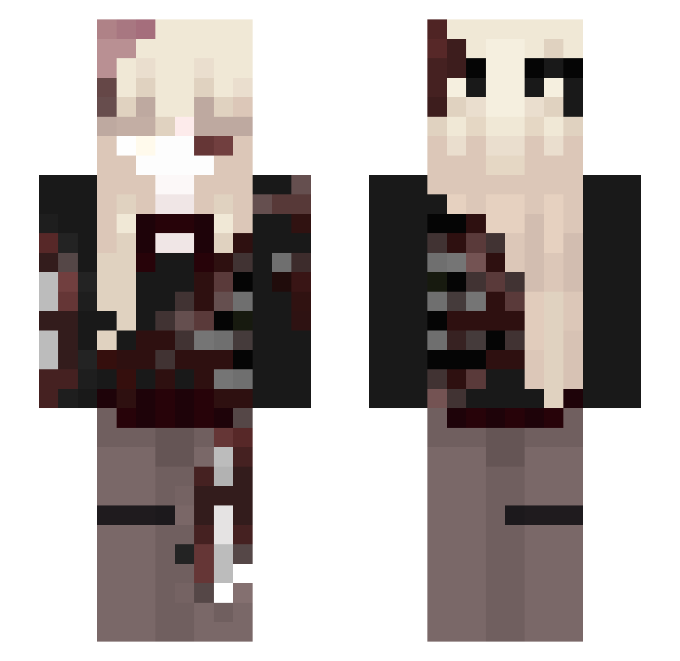 Y0o___ Minecraft skin, front and back view