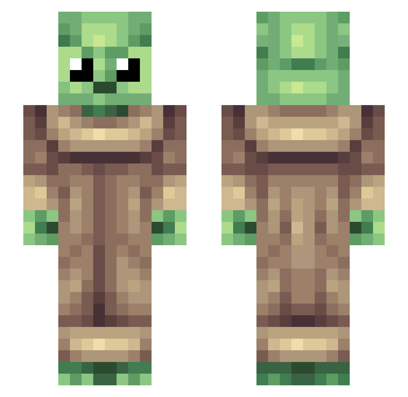 dzi3mikb0ss_ Minecraft skin, front and back view