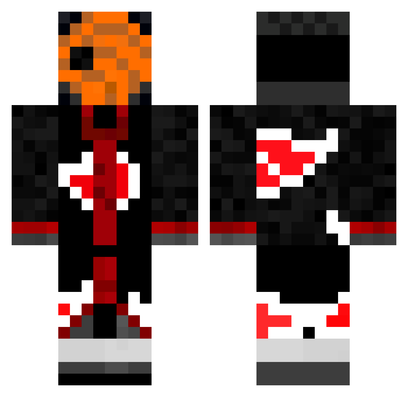 AnViKk Minecraft skin, front and back view