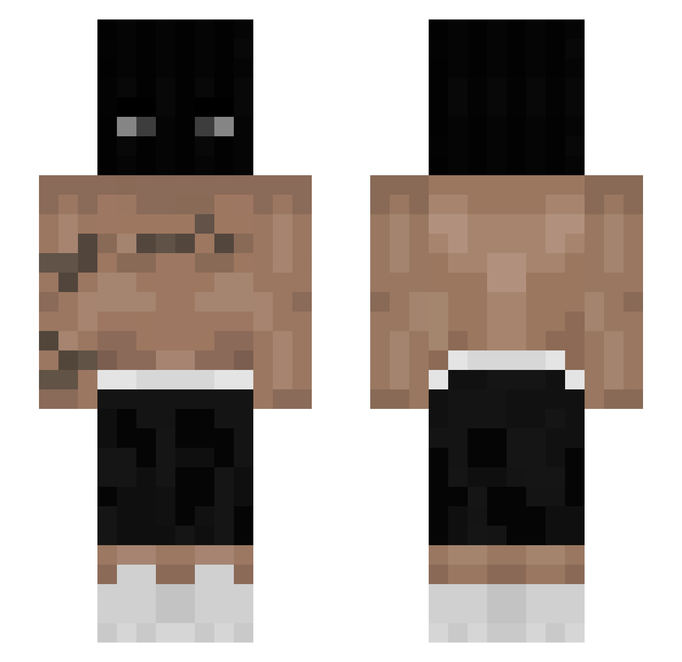 uhackedmyaccount Minecraft skin, front and back view
