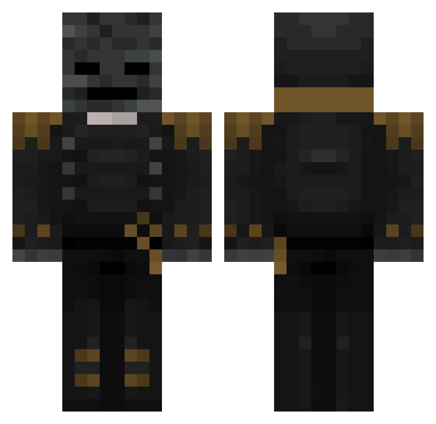 Unknown556 Minecraft skin, front and back view