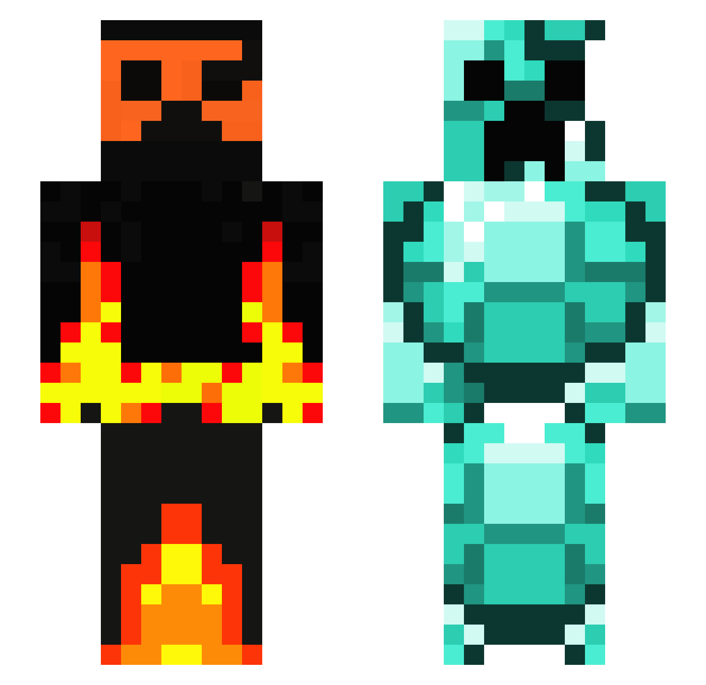 Toric Minecraft skin, front and back view