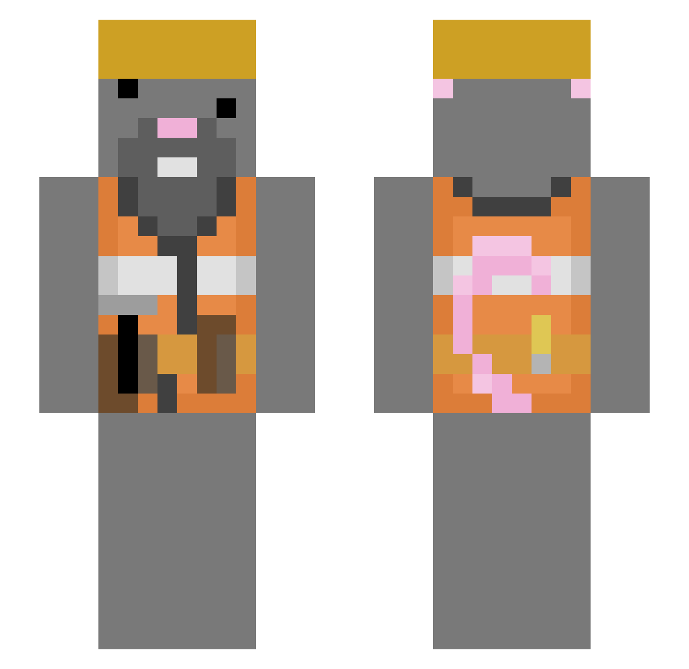 LampRat Minecraft skin, front and back view