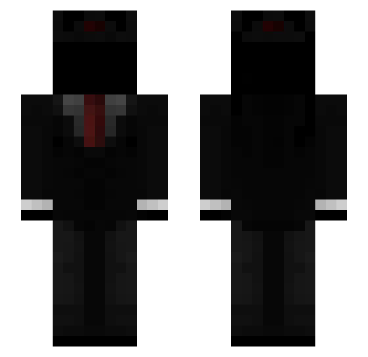 wSatan Minecraft skin, front and back view