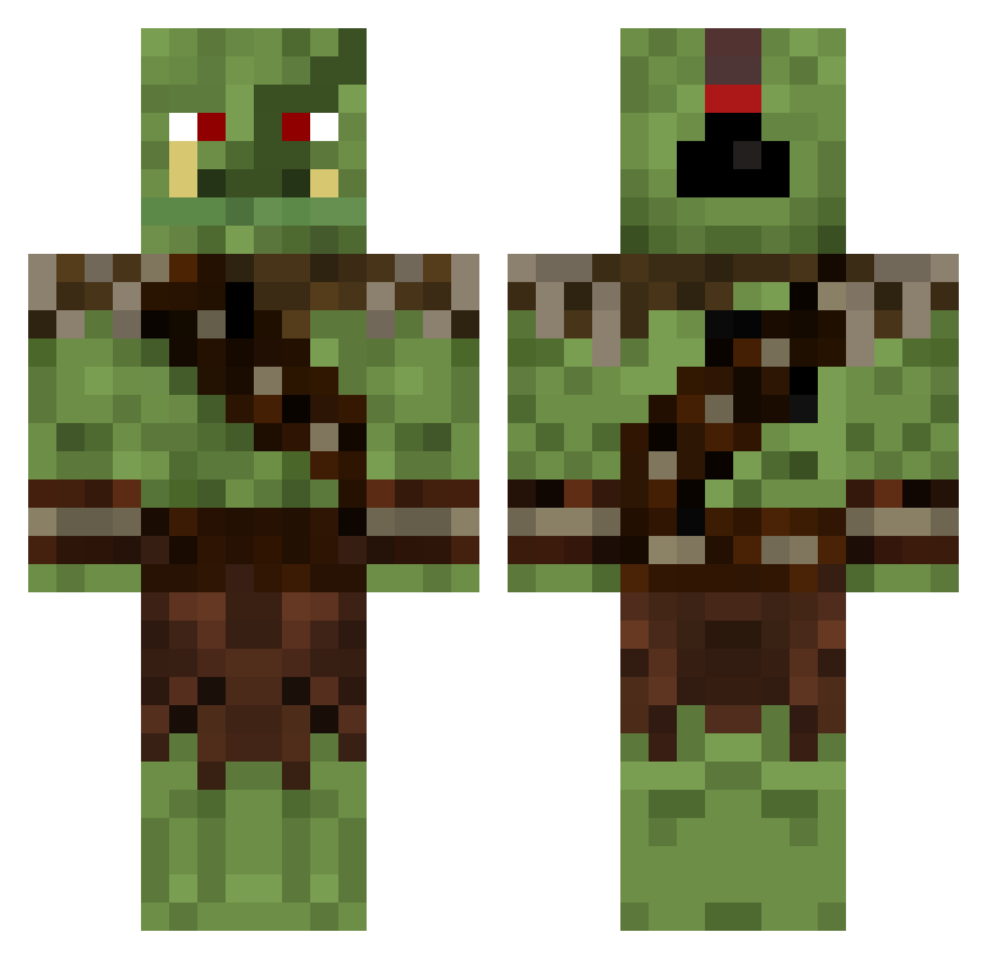 MrMellonz64 Minecraft skin, front and back view