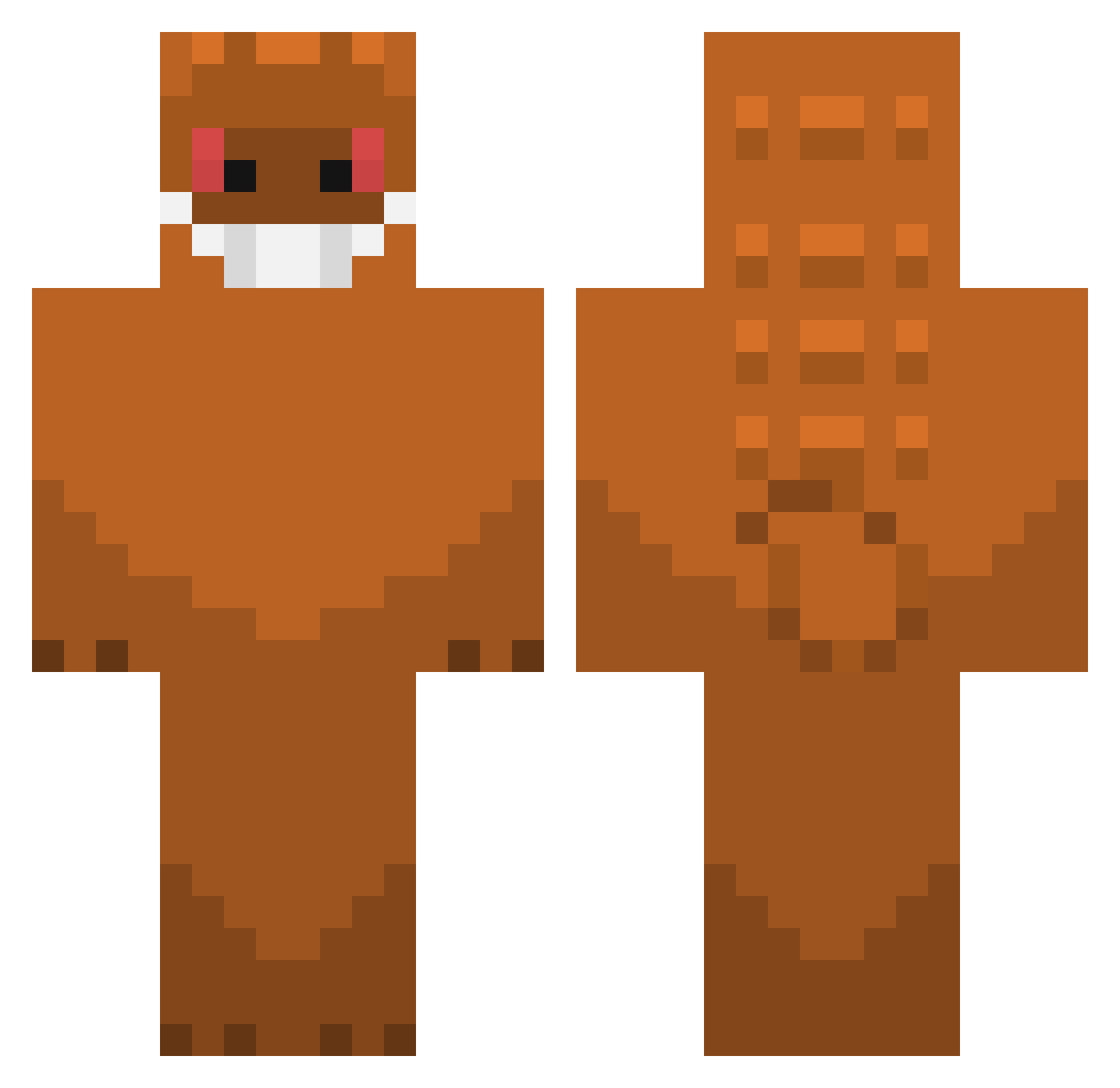 Pyridic Minecraft skin, front and back view
