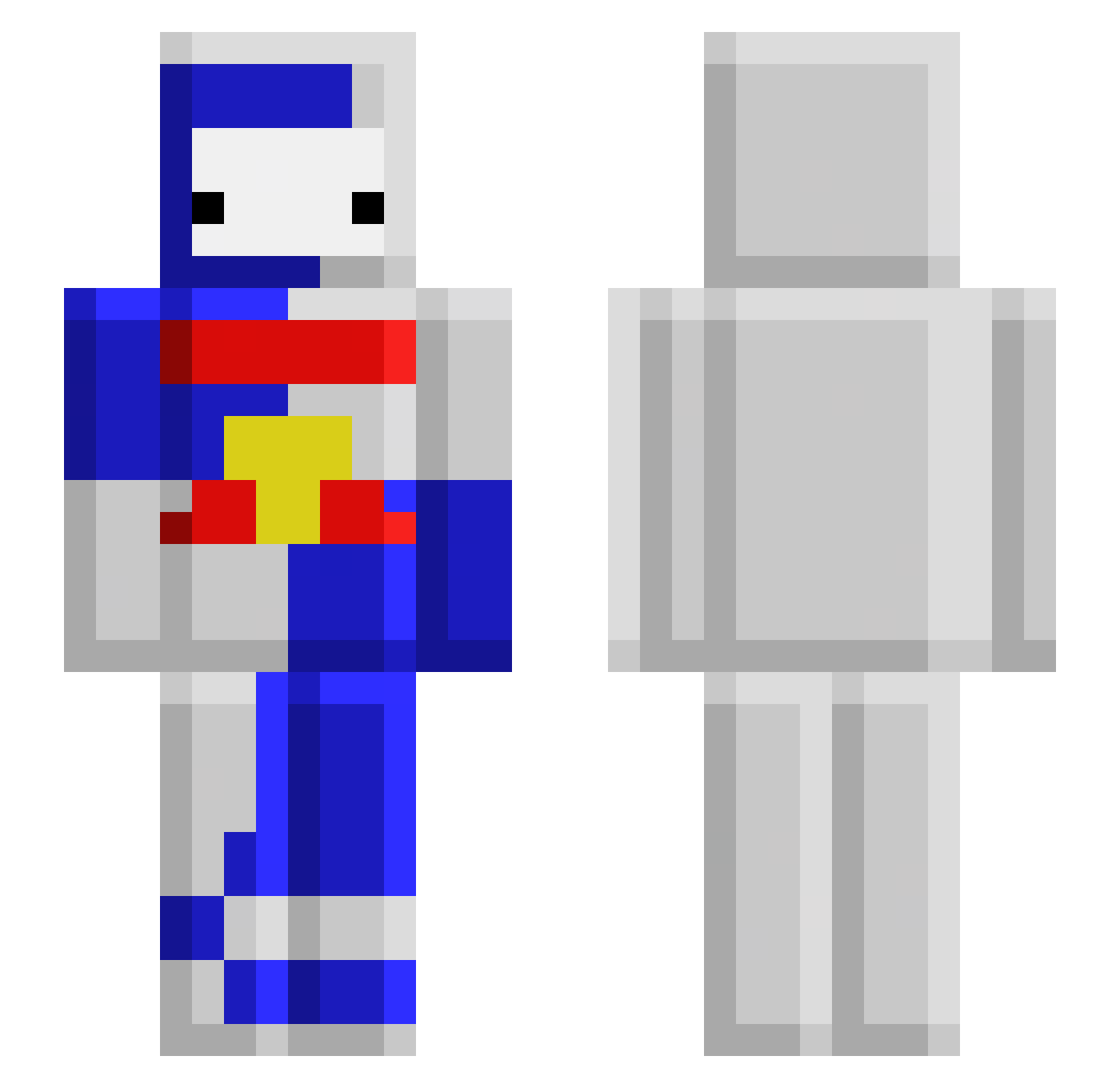 nibble Minecraft skin, front and back view