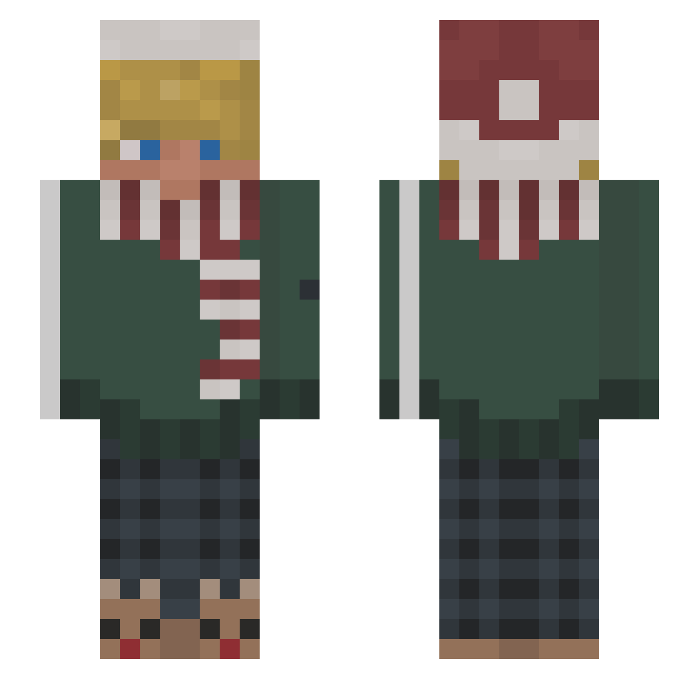 BeansEater Minecraft skin, front and back view