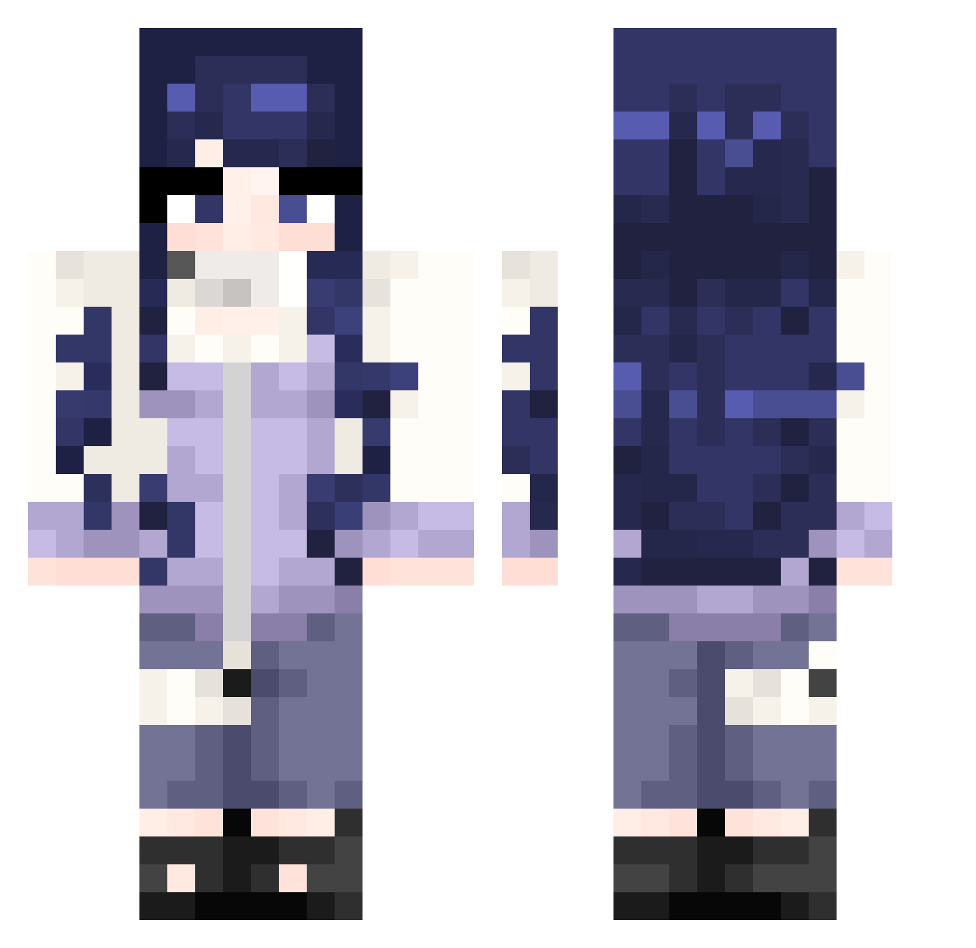 ByJasmin Minecraft skin, front and back view