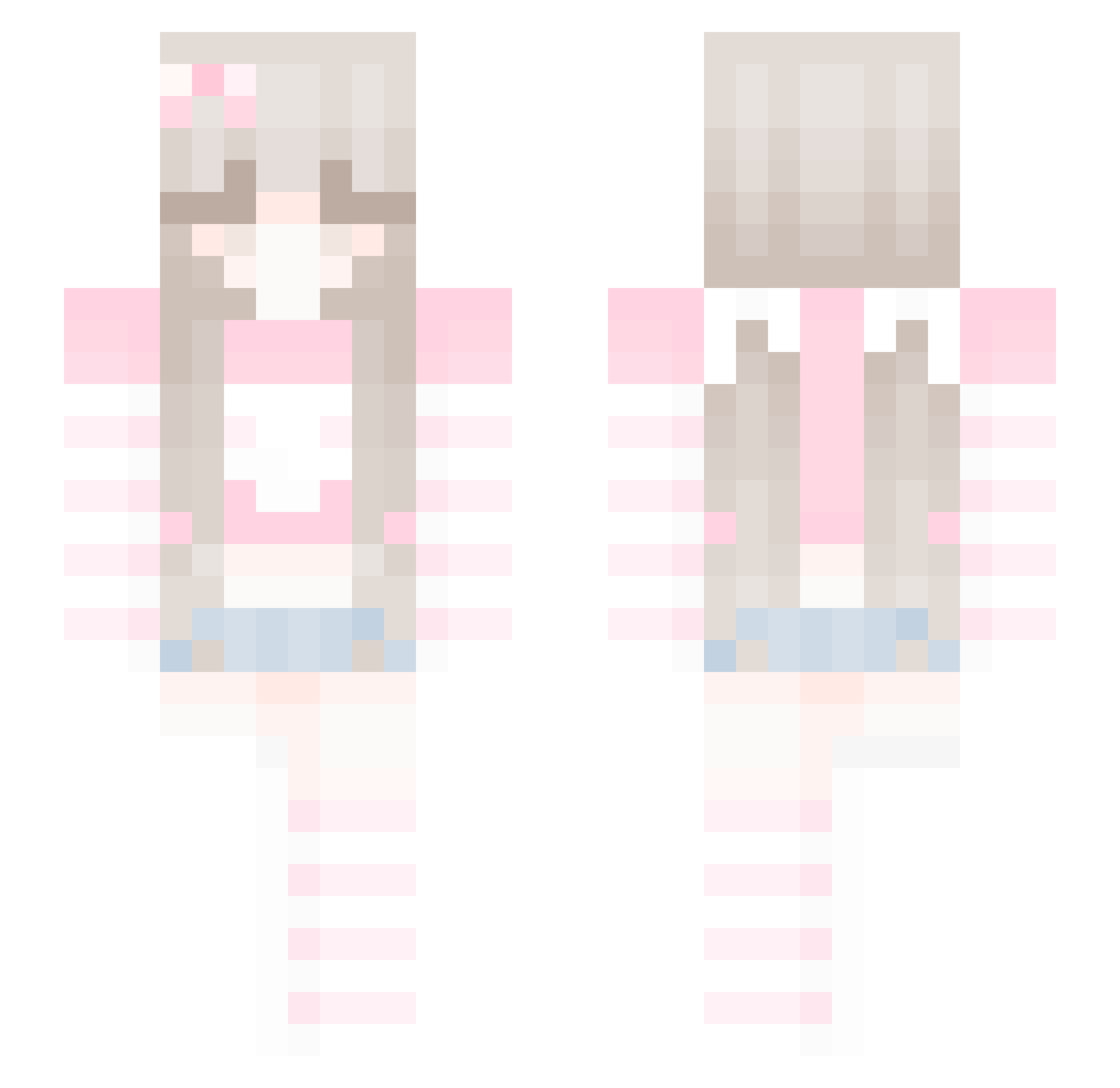 Audry Minecraft skin, front and back view