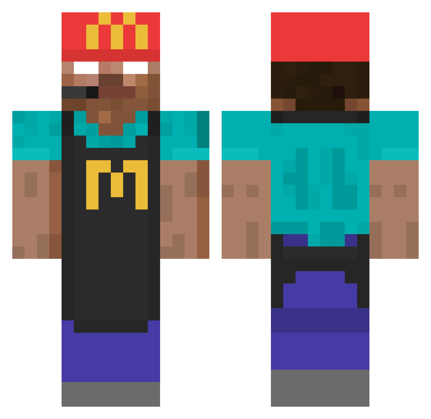 Mael270poto Minecraft skin, front and back view