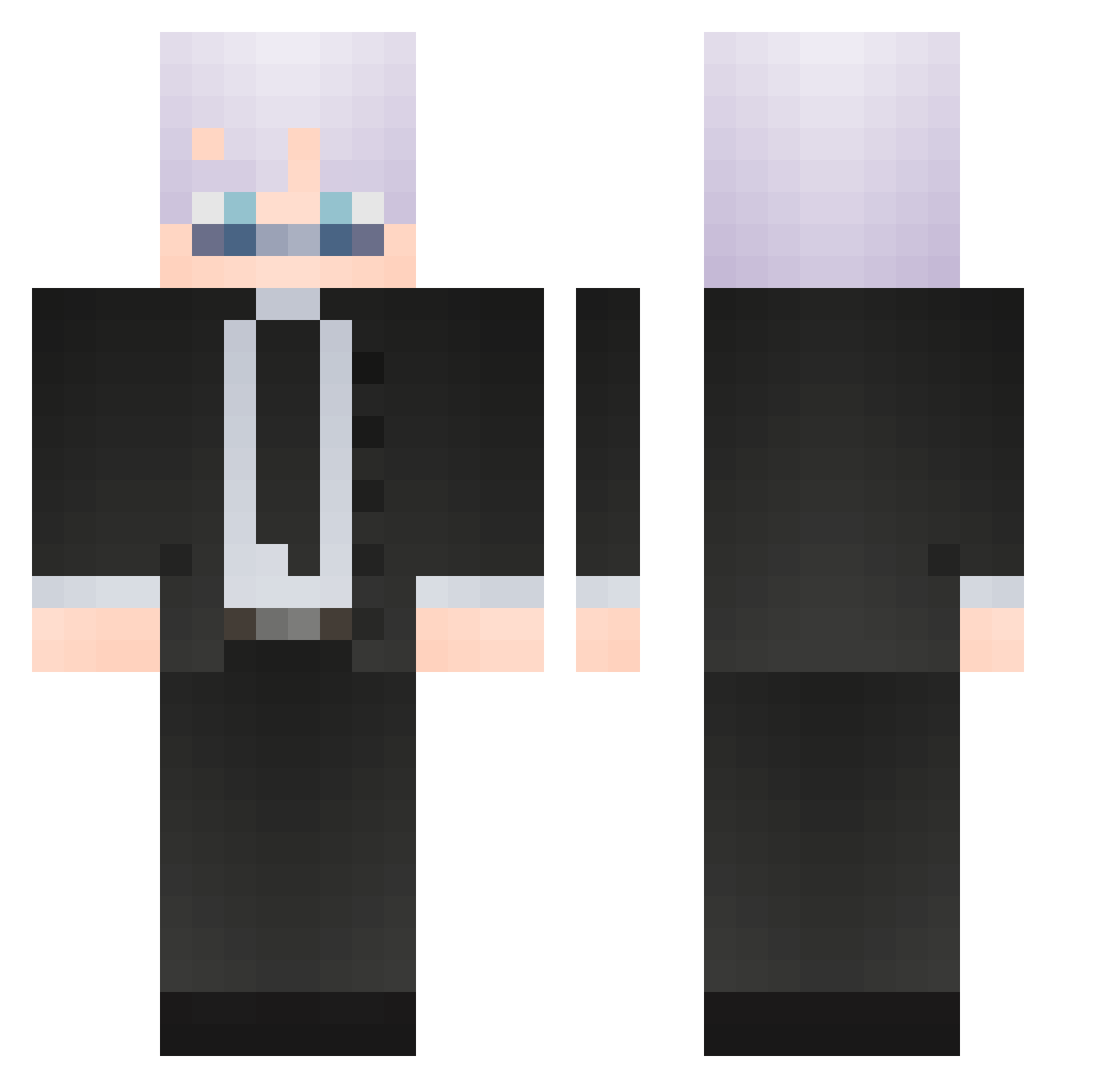 ThibFeu Minecraft skin, front and back view