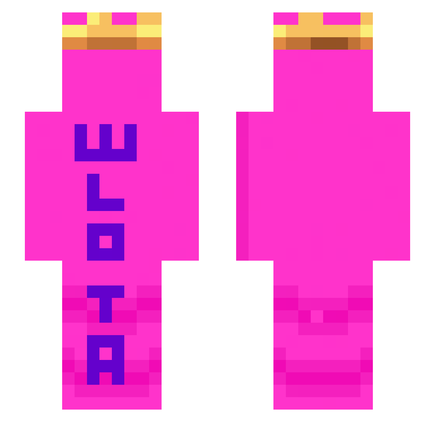 GrunecjskiPL Minecraft skin, front and back view