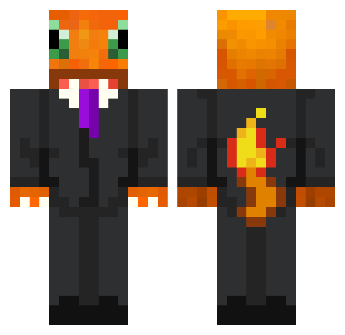 CurryCube Minecraft skin, front and back view