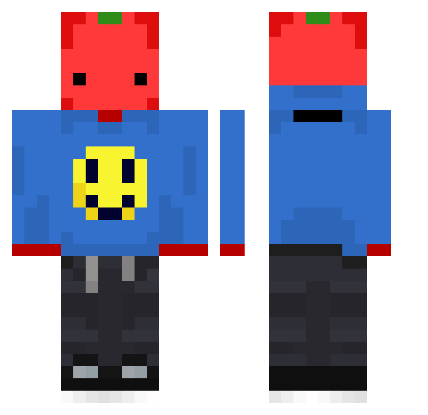 TFYKL Minecraft skin, front and back view