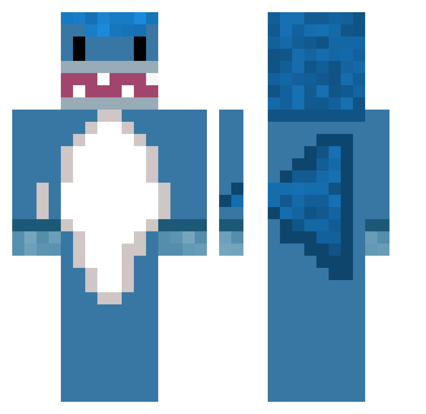 speed_fishy Minecraft skin, front and back view