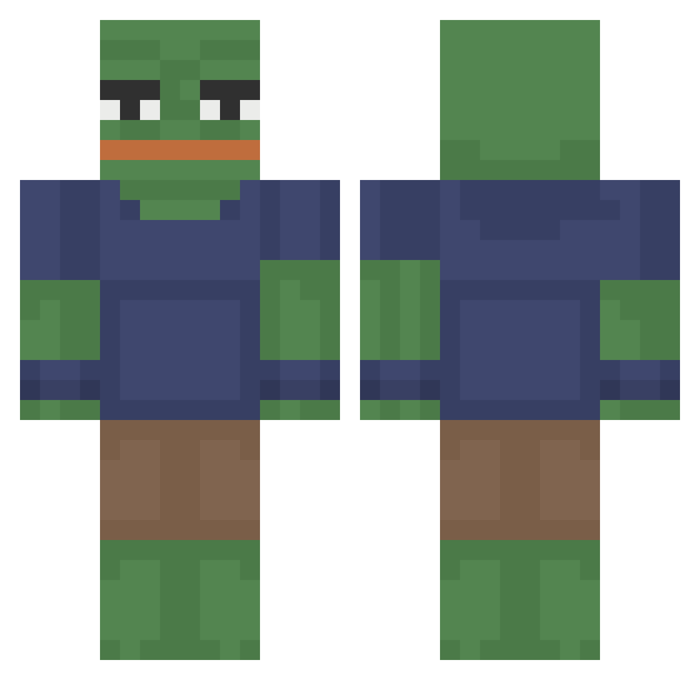 ____U_w_U____ Minecraft skin, front and back view