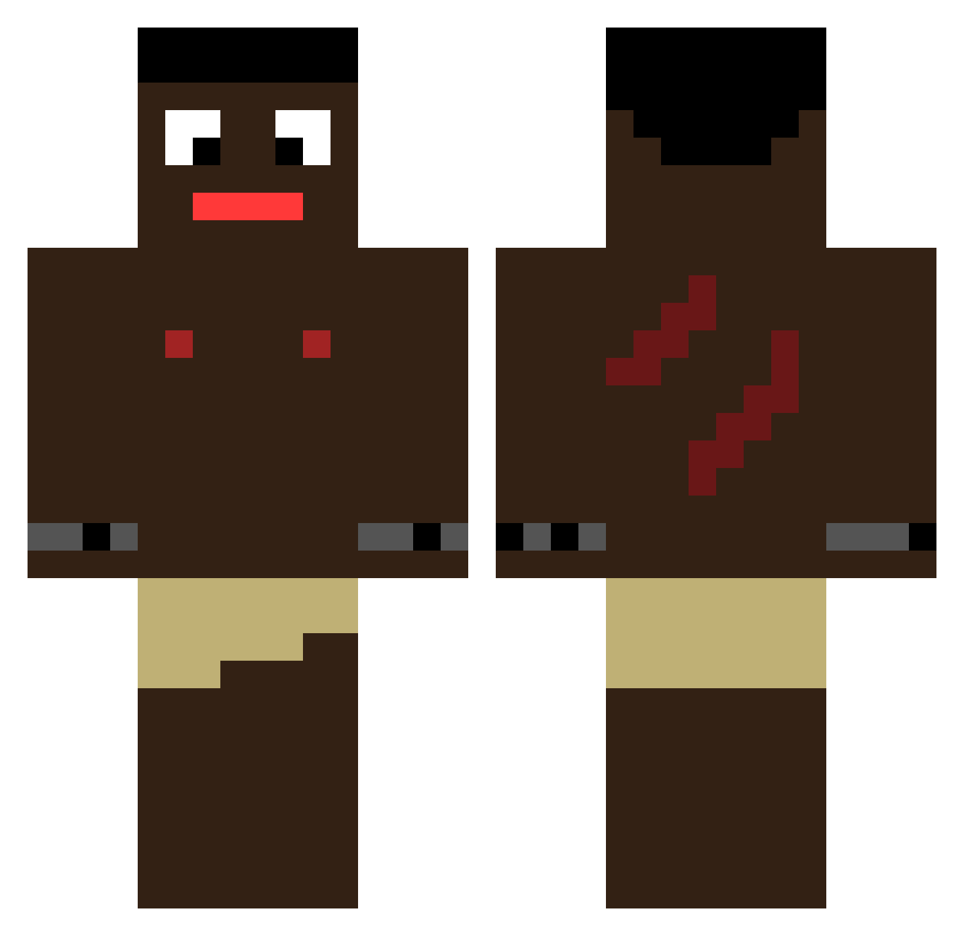 roepok Minecraft skin, front and back view