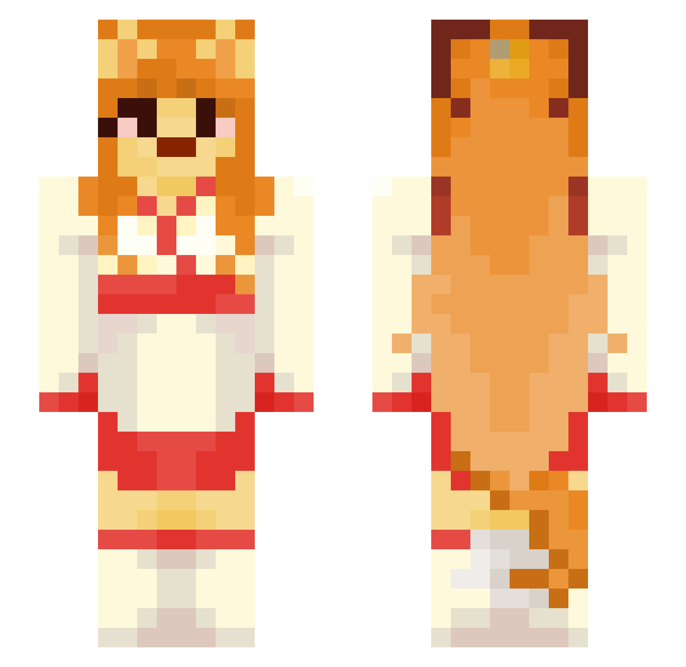 savanaowos Minecraft skin, front and back view