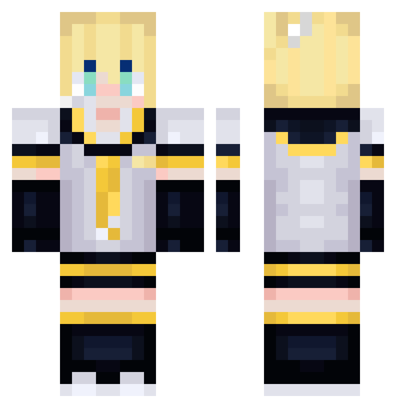 CamDieSchnell Minecraft skin, front and back view