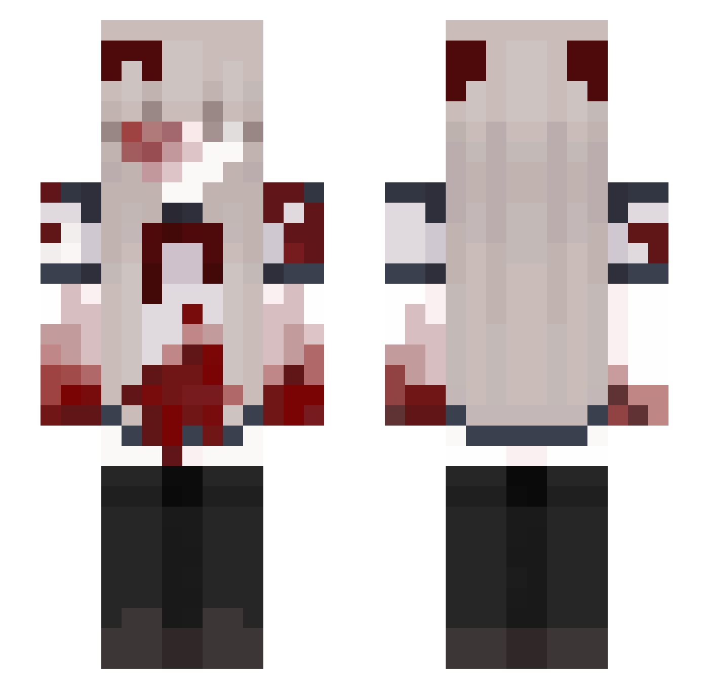 ProbablyIsTrue Minecraft skin, front and back view