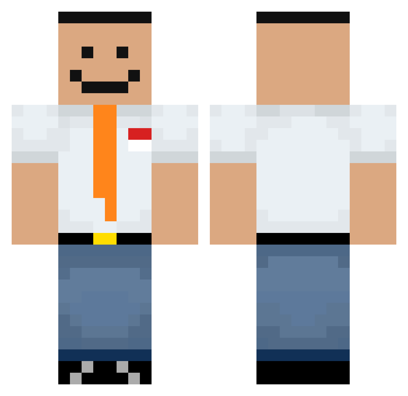 D3stric2 Minecraft skin, front and back view