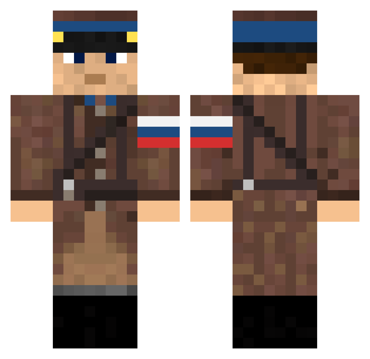 Glkghast Minecraft skin, front and back view