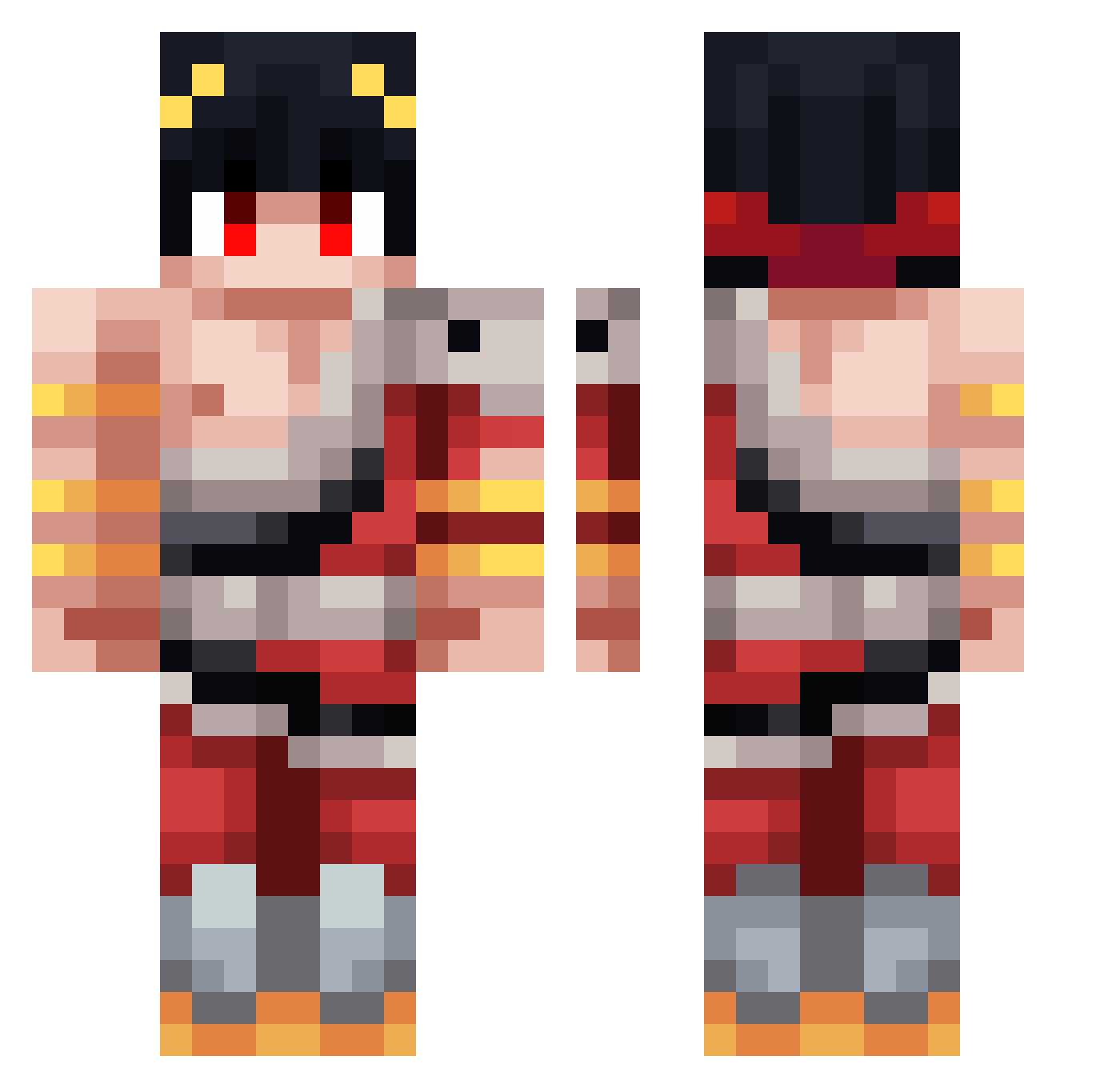 SelakaJan Minecraft skin, front and back view