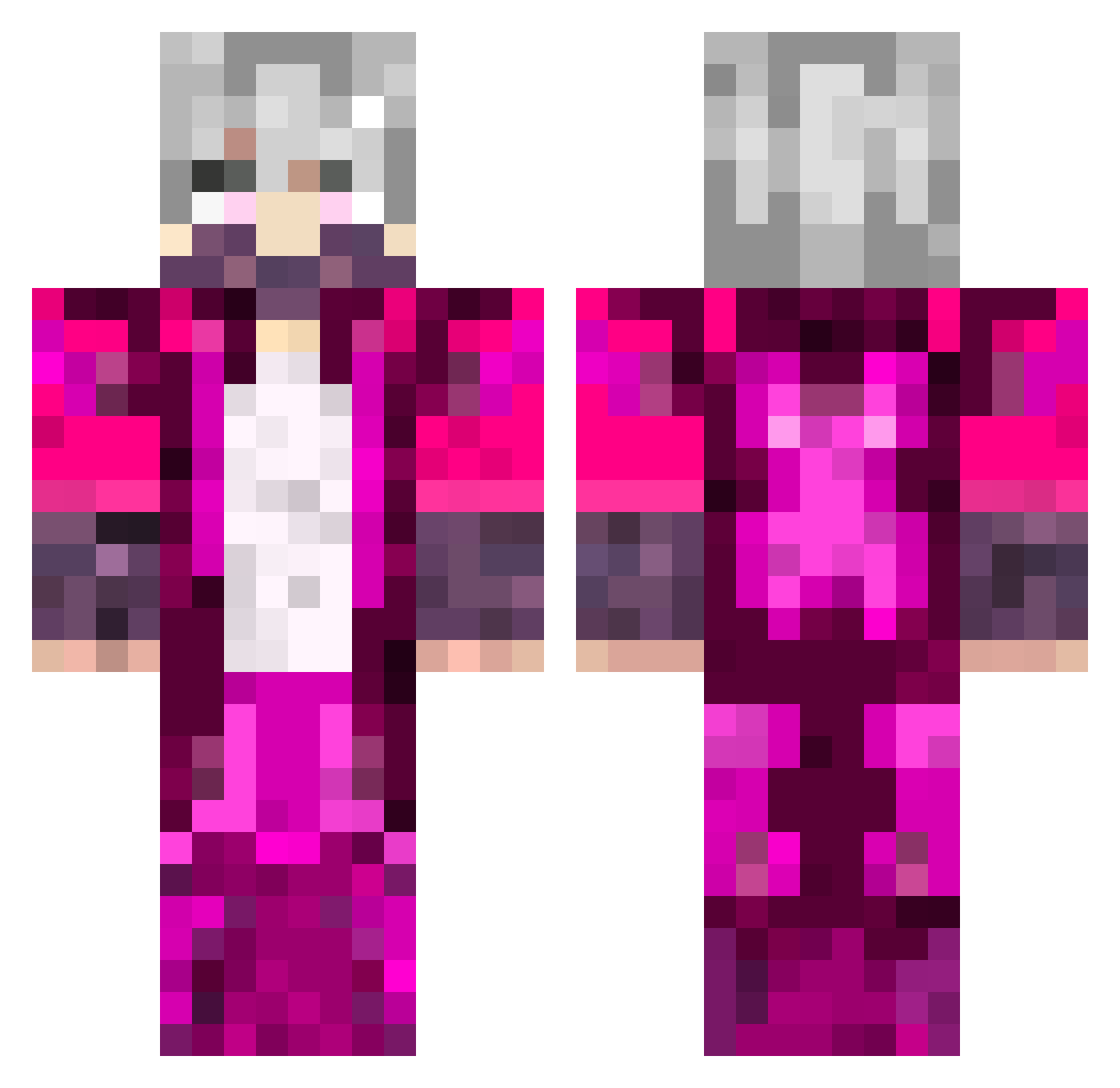 DabiaxYT Minecraft skin, front and back view