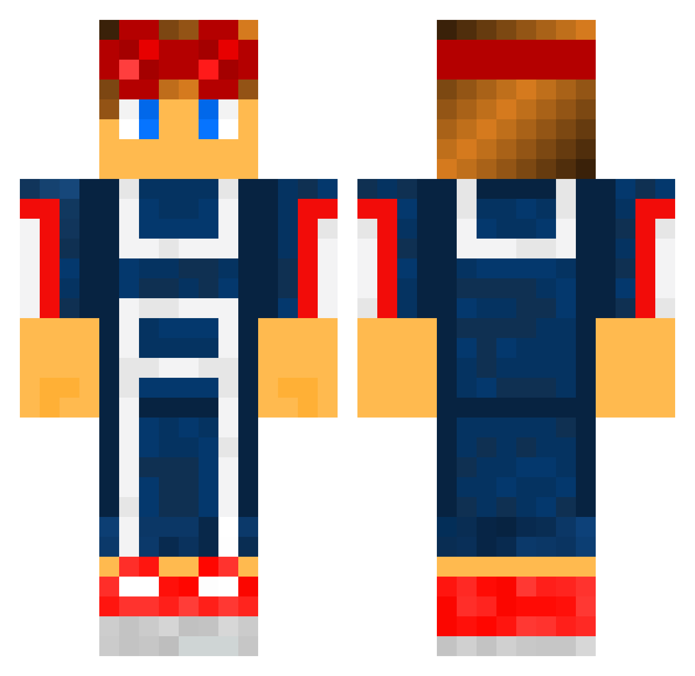 Evictors Minecraft skin, front and back view