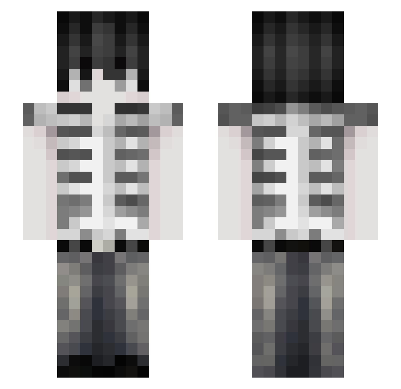 mykezsx Minecraft skin, front and back view