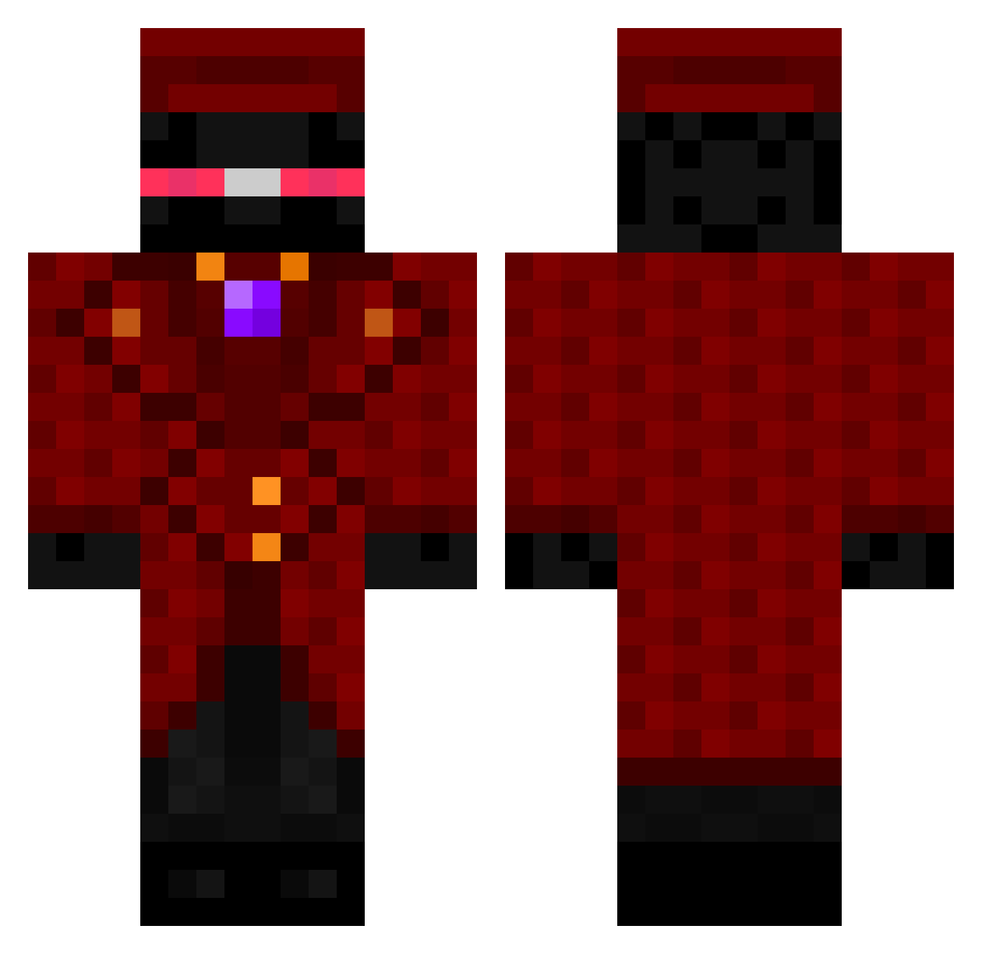 Lunatropy Minecraft skin, front and back view