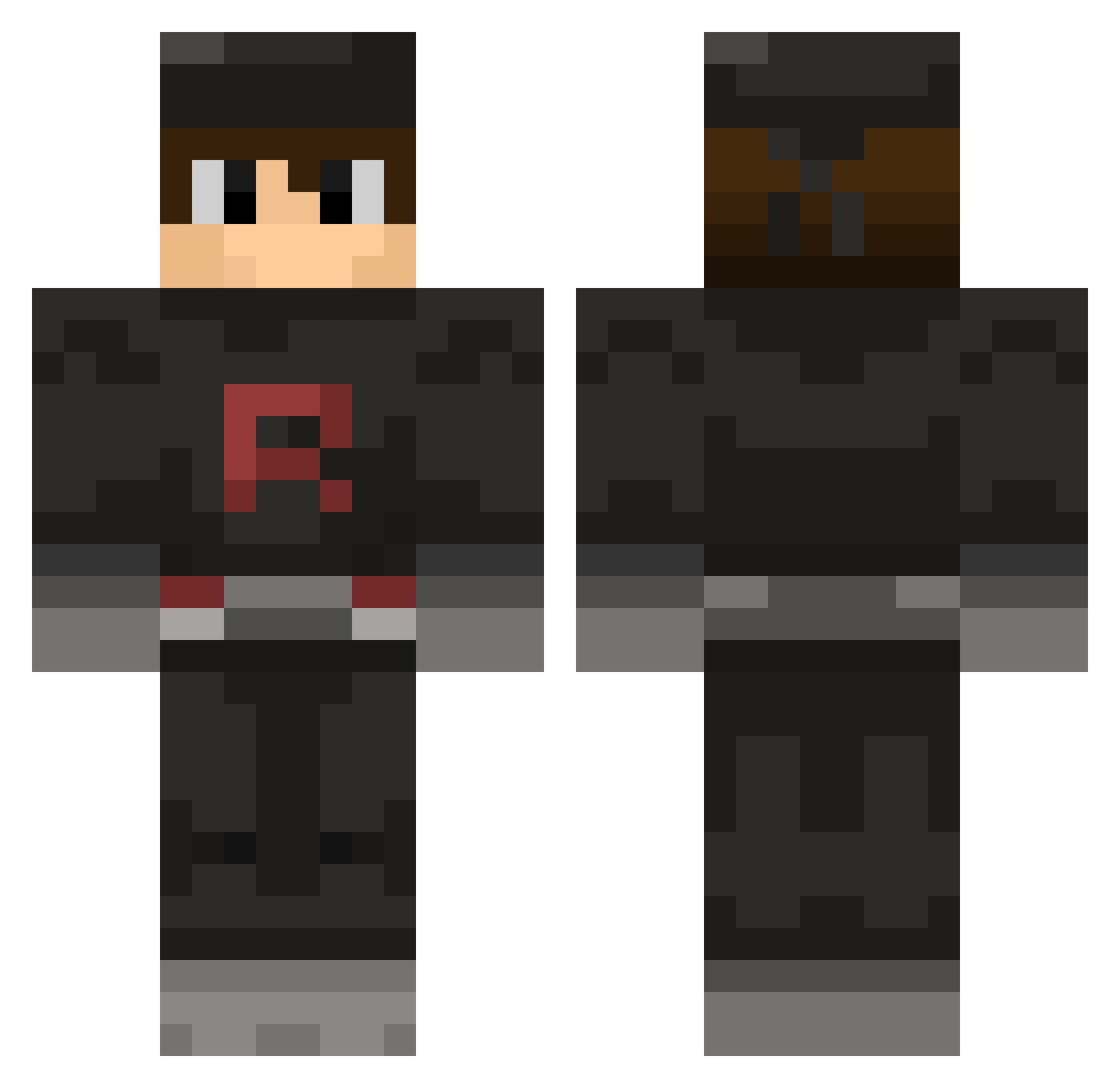 VitoShelby Minecraft skin, front and back view