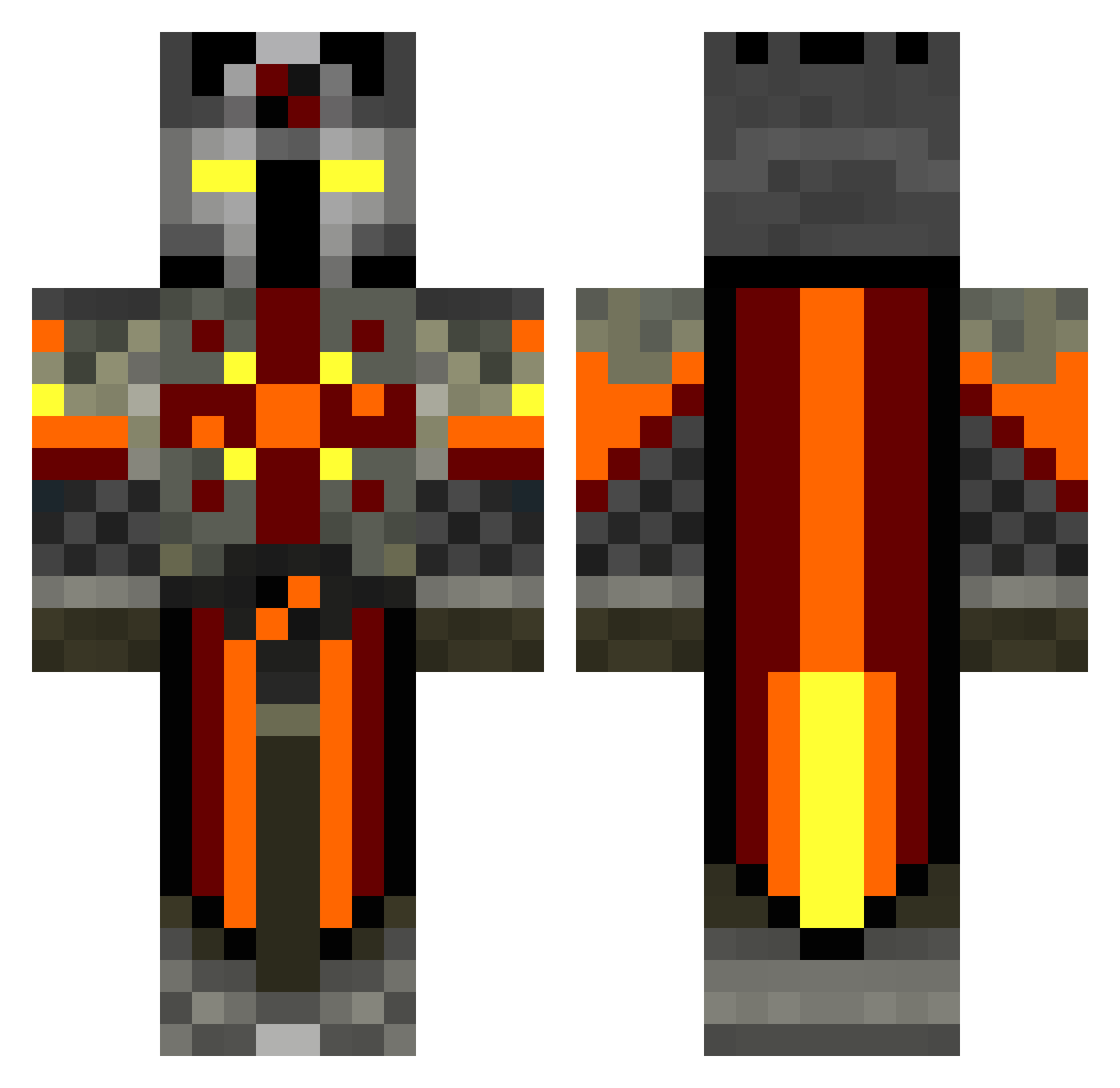 hcmeme Minecraft skin, front and back view