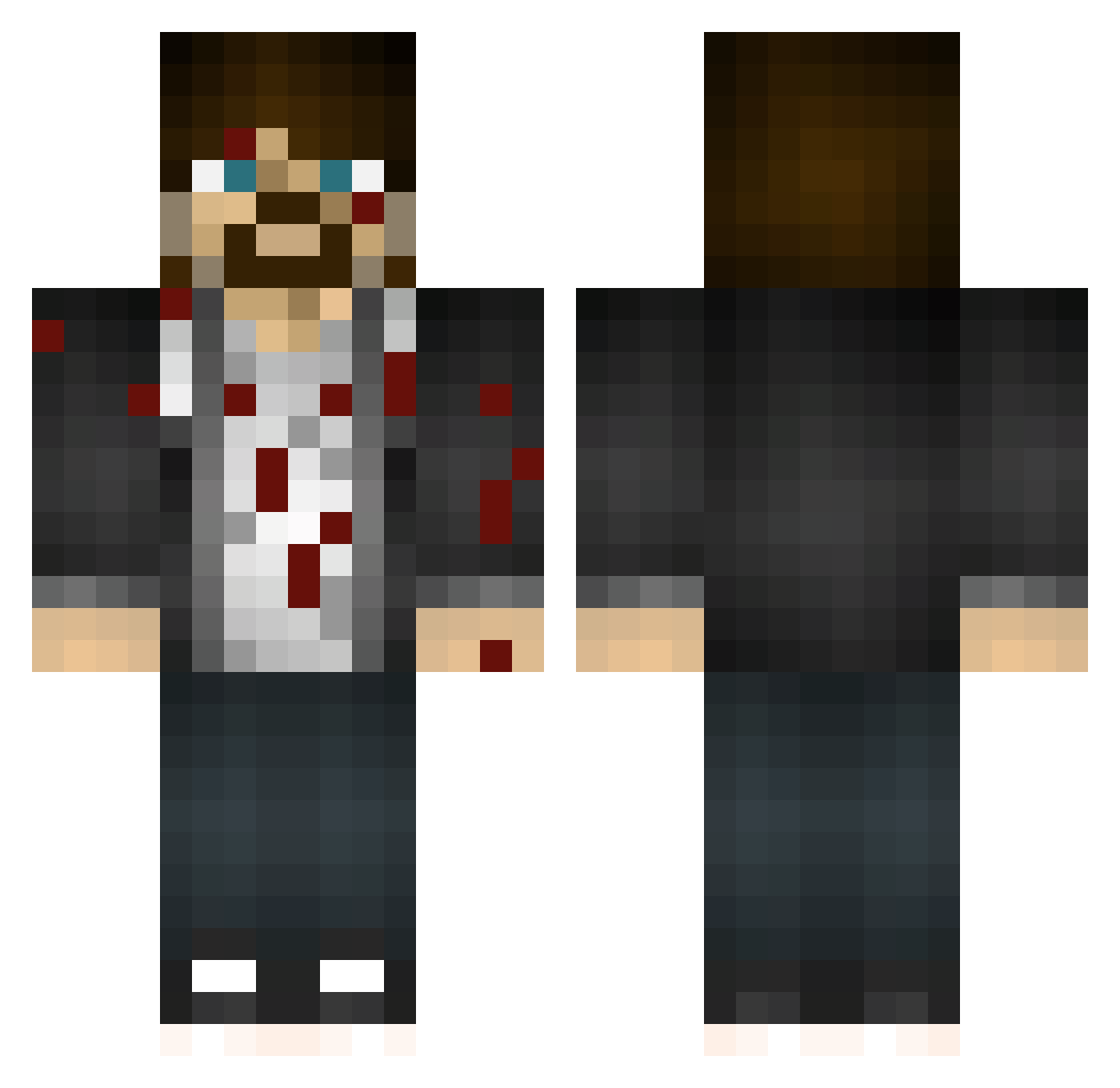 SwaggerWommi Minecraft skin, front and back view
