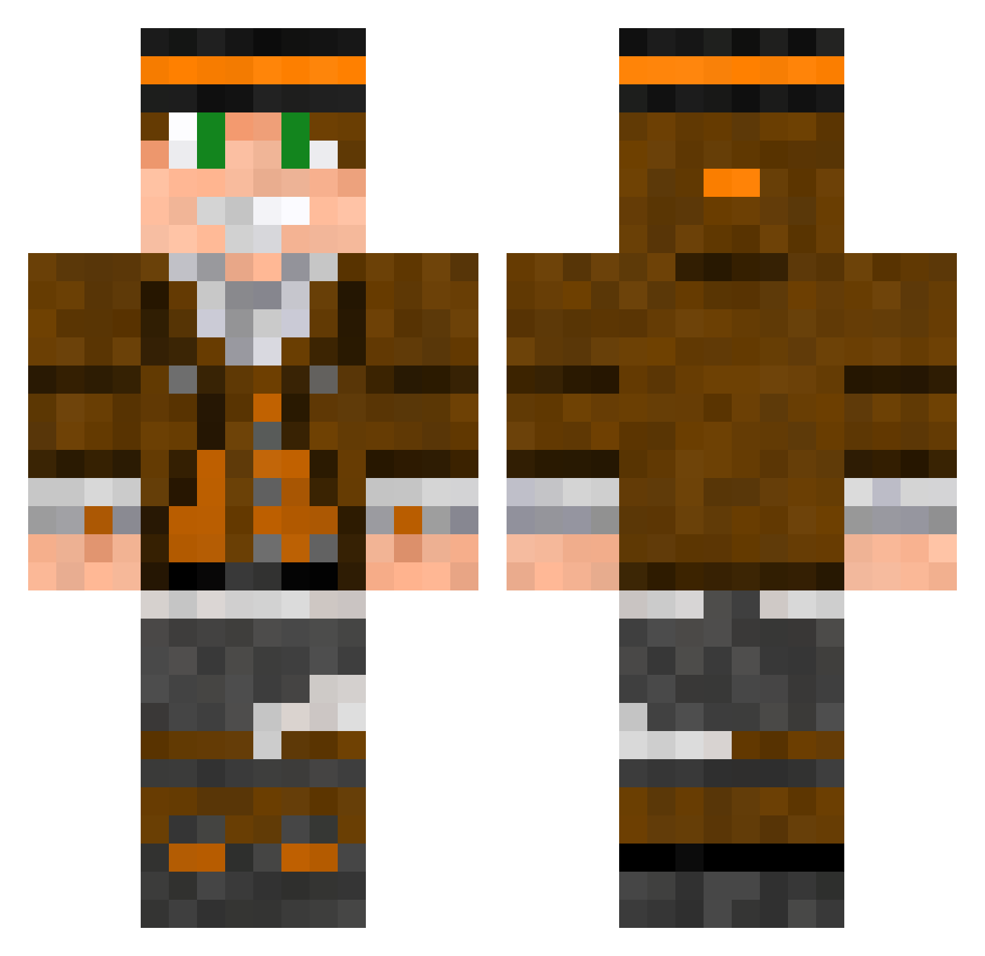Roswhil Minecraft skin, front and back view