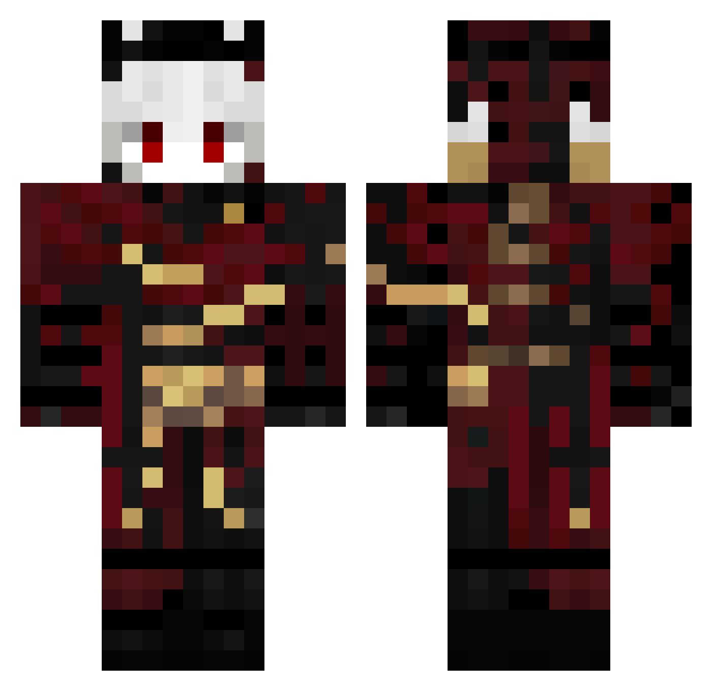 Tiouzee Minecraft skin, front and back view